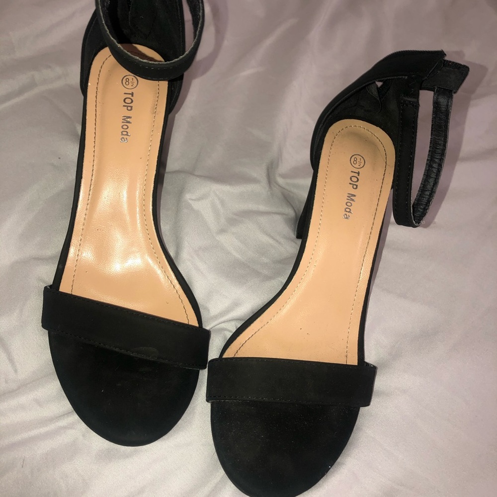 Top Moda Black Suede High Heels
